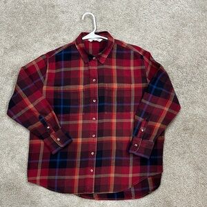 Old Navy Women's Multicolor Plaid Flannel Button-Down Shirt